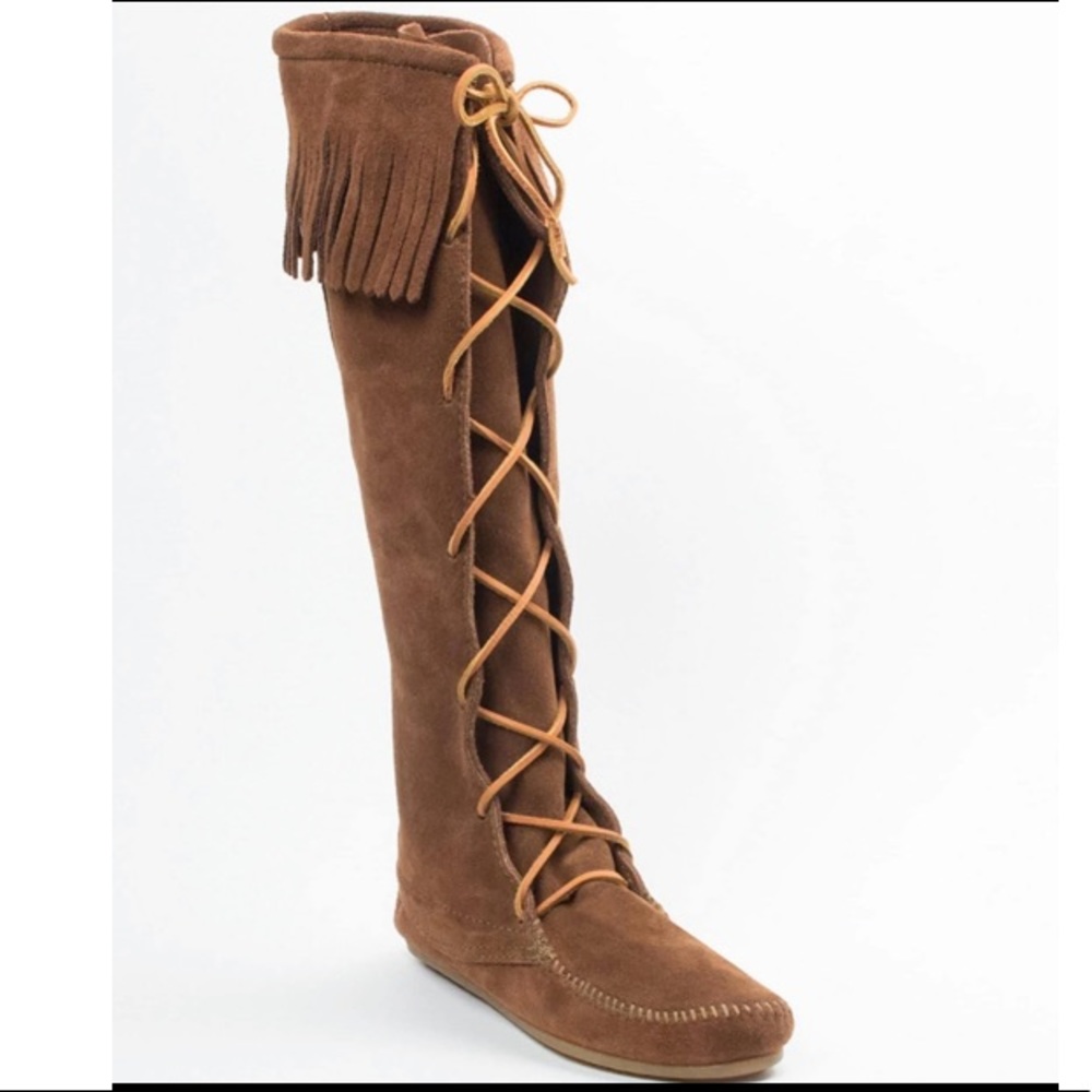 Minnetonka Women’s Front Lace Knee High Boots